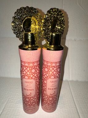 Areej Reema Pink & Gold Air Freshener Spray (Twin Pack)